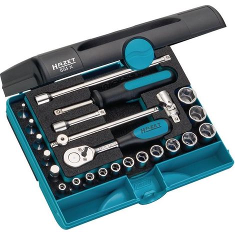 Jeu de Clés a douilles carré creux 1/4" 30- pièces INOX Hazet (1/4)
