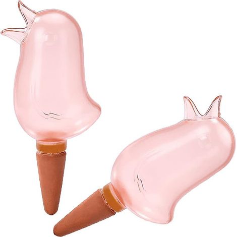 Ampoules d'arrosage pour plantes, lot de 2, piquets transparents pour oiseaux, arrosage automatique des plantes, plantes de vacances, lot de 2, rouge (1/5)