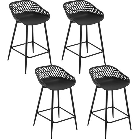 WOLTU 4x Bar Stools Breakfast Counter Chairs Bar Chairs Modern Stools for Kitchen Home Bar, Black