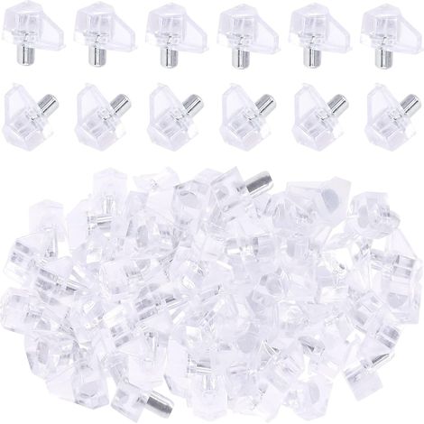 120pcs 5mm transparent étagère goupille, en plastique transparent cabinet support goupille support de livre étagère goupille meuble stand Entertainment Center (1/5)