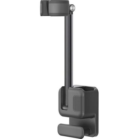 Soporte para secador de pelo manos libres, de montaje en pared, para colocar debajo del secador, para mueble de tocador, color gris oscuro.