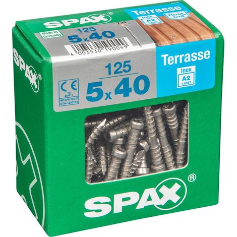 SPAX Vite per terrazza acciaio inossidabile A2,5 x 40 mm,125 Stk. - Scatola M