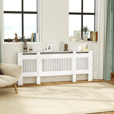Cubreradiador extensible con repisa, 125-201 x 19 x 81,5 cm, blanco DESVIAE (1/5)