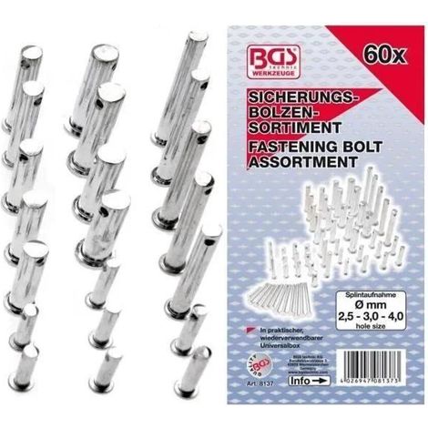 Sicherheitsbolzen Sortiment bgs Stahl 2 4 mm 60 Stück