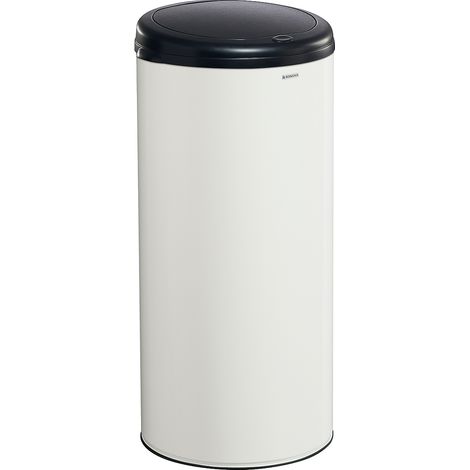 Poubelle à ouverture par pression Hand Touch - 45l - blanc signalisation - RAL 9016