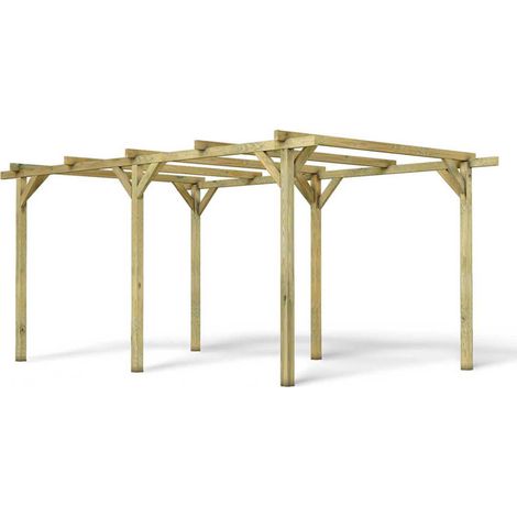 Carport bois sans toit 15,36 m² Henri - carport en bois traité
