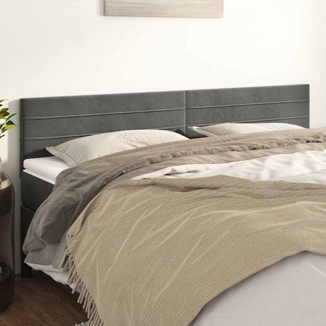 vidaXL Cabeceros terciopelo gris oscuro 180x5x78/88 cm (1/5)