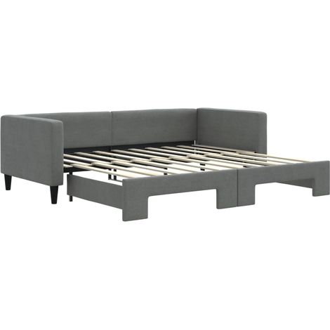 Maison Exclusive - Lit de jour avec gigogne sans matelas gris foncé 90x190 cm