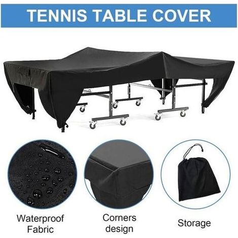 Housse Table Ping-Pong, Housse De Table De Tennis De Table, ImperméAble, Contre Neige Pluie UV pour Intérieur Et Extérieur, 280 x 153 x 73cm