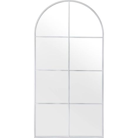 Miroir de fenêtre Murale en métal et arrière en Bois MDF Blanc 80 x 3 x 160 cm, INT. 77 x 157 cm (1/3)