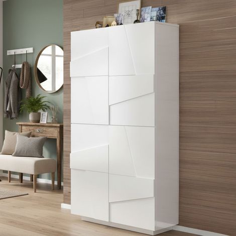 Scarpiera - 7 Ripiani 32 Paia, Bianco Lucido, -, 81x38x167.6h cm Macas (1/4)