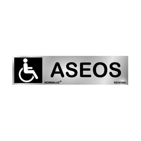 Cartello per toilette per disabili, acciaio inox, adesivo, 5x20cm, rd707002 (1/2)