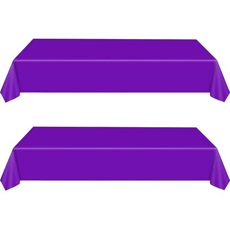 Lot de 2 nappes violettes jetables 137x274cm, imperméables, pour anniversaire, fêtes, Halloween, Noël, Pâques. (1/5)