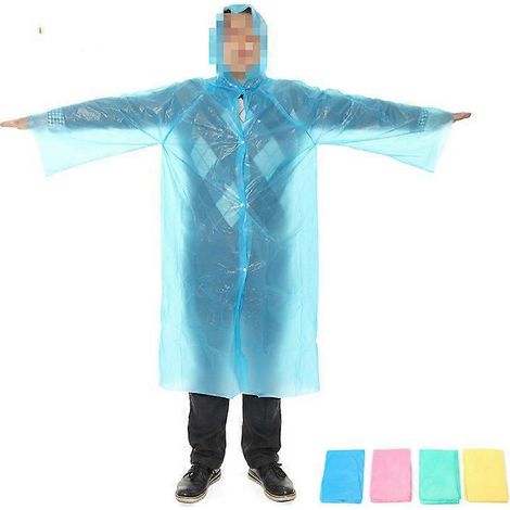 Imperméable jetable portable pour les voyages en plein air, chapeau d'été de montagne, poncho à manches longues, veste de pluie pour adultes, coupe-vent (1/5)