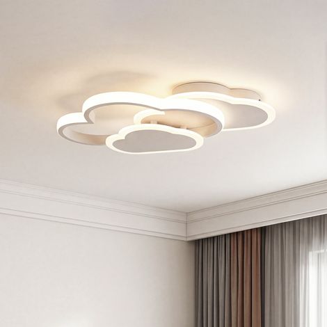 Plafonnier LED nuage 21 W 2100 lm, 41x23 cm, fonction mémoire, lampe de plafond décorative pour chambre d’enfant - Blanc (1/5)