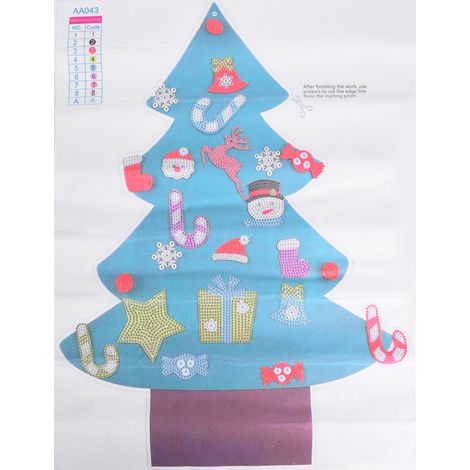 Décoration de Noël DIY Peinture Diamant 5D Sapin de Noël Autocollant mural/fenêtre (1/5)