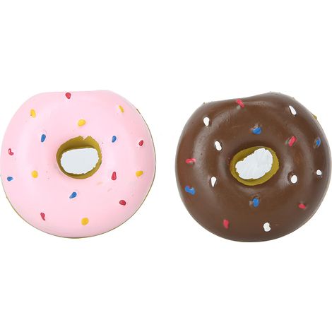 2pcs Latex Pet Donut Forme sonnant Protection de nettoyage des dents Mochette mordante Jouet d'entraînement interactif pour chiens (1/5)