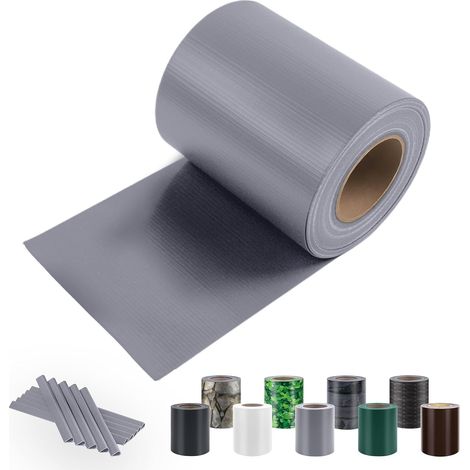 PVC Canisse Brise-Vue pour Jardin Doubles, 450g/m² 35m x 19cm Gris, avec 20 Clips de Fixation, Brise Vue barreaux, occultant, Balcon (1/5)