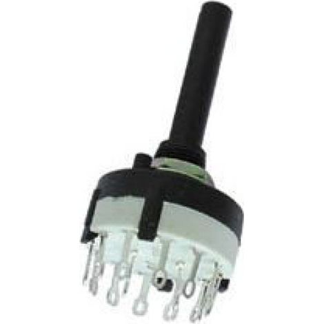 Commutateur Rotatif - 2 Circuits 6 Positions - Type C - Montage CI - Ø6 mm - 50 V 0,3 A - 10 000 Cycles