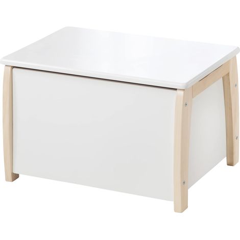 roba 50708WE Cassapanca per bambini, in legno massiccio, laccato bianco, con guarnizione ammortizzante (1/5)