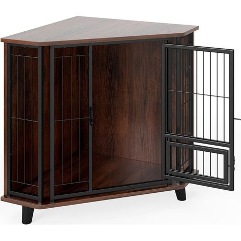 Trasportino multifunzionale per cani 60 x 60 x 71,5 cm pratico ed elegante design moderno in legno di caucciù nero 200018719
