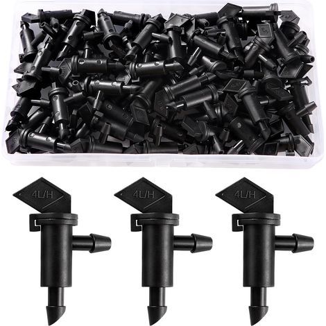 60 Pieces 1 GPH 4L/h Flag Drip Transmitter Drip Transmitter for Garden Watering Turf, Drip Irrigation Transmitters, Black (1/5)