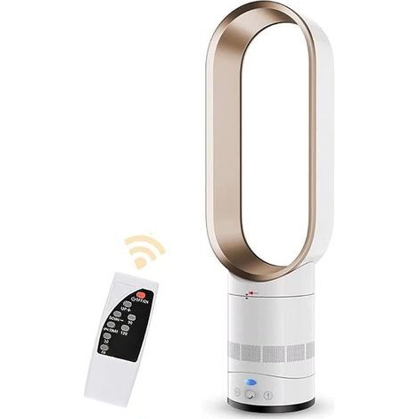 Ventilateur sans pales avec télécommande, purificateur d'air 2 en 1, ultra-silencieux, avec filtre HEPA, 8 vitesses, oscillation à 90°, minuterie, rafraîchisseur d'air, climatiseur mobile, idéal pour (1/5)
