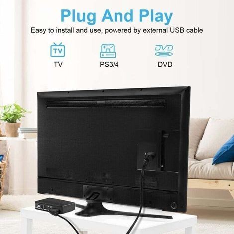Adattatore da SCART a HDMI - Convertitore da SCART a HDMI con cavo HDMI - Convertitore da SCART a HDMI - Per TV Full HD 720P/1080P - Audio Video per lettore DVD, decoder Sky Blu-Ray, VHS, Xbox, PS3 (1/3)