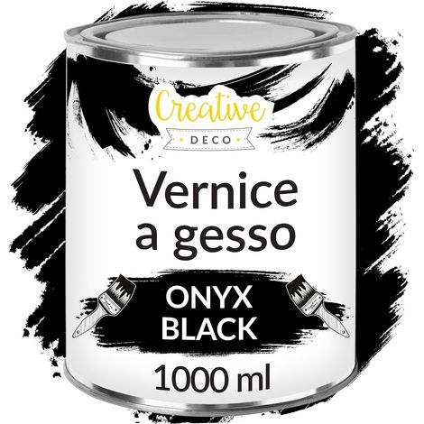 Creative Deco Vernice a gesso Nero 1L Opaca e Lavabile per Mobili in Legno