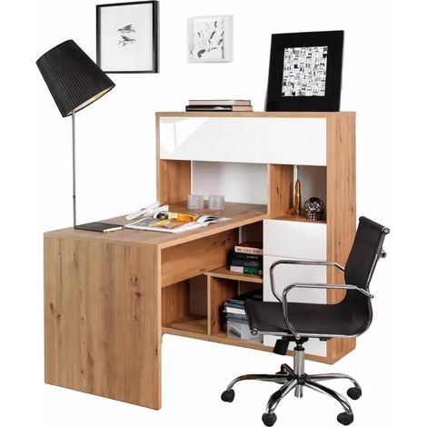 Combo Regal-Schreibtisch in Artisan-Eiche 130,9x132,5x109,7 cm