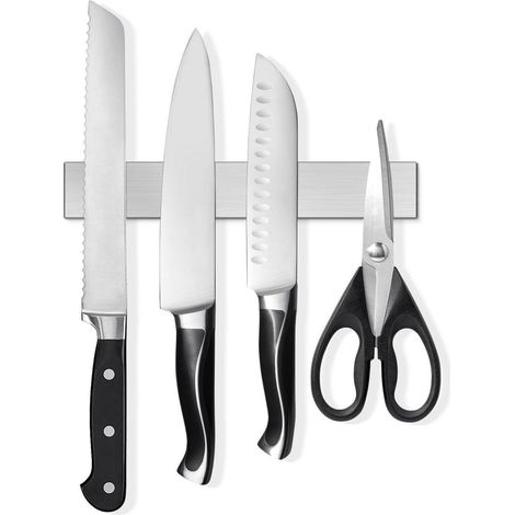 Magnetleiste Messer Selbstklebend Edelstahl 25cm Stark Magnetisch (1/5)