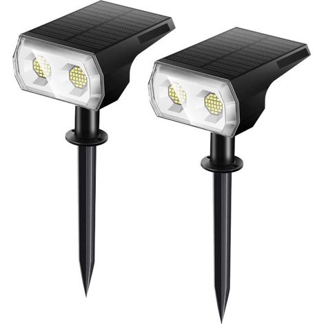 Projecteur solaire extérieur, lampe solaire LED étanche IP67, 6500K (1/4)