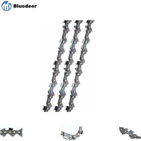 Lot de 3 Chaîne de tronçonneuse 3/8"LP 52 maillons 1,1mm 35cm Faible Rebond Compatible avec Bosch AKE 35 S AKE 35-19 S, Einhell, Husqvarna, Makita, Dolmar, Oregon et autres F Bluedeer Guide et chaîne (1/4)
