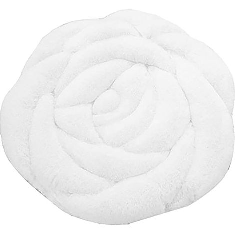 Bardusch Galette de Chaise Épais Cousins Matelassé Confortable pour Intérieur et Extérieur Coussin de Siège Forme de Fleur pour Bureau Salon Maison Jardin (White 17.7x17.7x2in) (1/5)