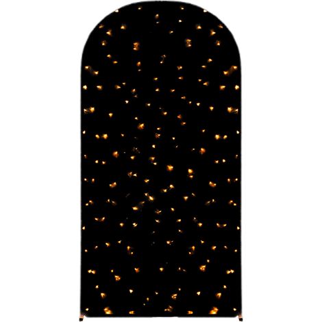Arche lumineuse avec filet de pêche LED, décoration d'ambiance clignotante nocturne, arche pour mariage en extérieur (noire avec lumières - 200 x 100 cm, cadre non compris) (1/2)