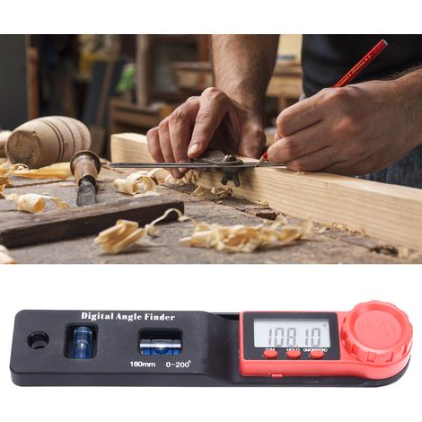 2-in-1 digitaler Winkelmesser, elektronische Wasserwaage, Winkelmesser, Winkelmesslineal 0-200° (1/5)