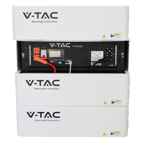 Kit Batteria di Accumulo 5.12kWh LiFePO4 BMS Integrato per Inverter Fotovoltaici CEI 0-21 51.2V 100Ah con Modulo Armadio Rack e Copertura SKU-11377-R