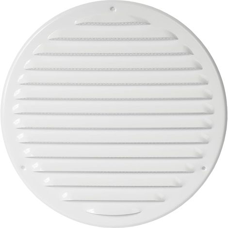 Sollbry Rejilla de ventilación redonda blanca Ø 20 cm con mosquitera - cubierta de ventilación para uso interior y exterior - aplicaciones de calefacción, refrigeración y ventilación (1/5)