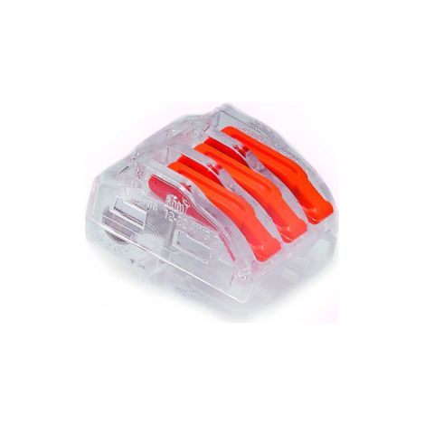 Connettore universale per cavi monofilari e multifilari, 3 piste 2,5 mm² 24 A trasparente ZU-403 85123000