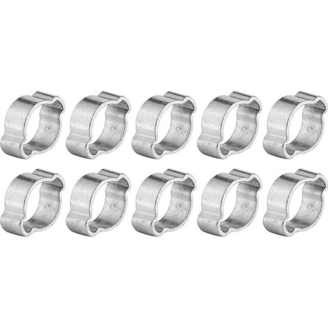 10pcs Stainless Steel Hose Clamps, Adjustable Stainless Steel Hose Clamps, Double Ear Hose Clamps, Hose Clamps (9-11mm) MUMU (1/4)