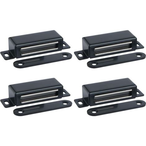 4 Pièces Aimant Porte Placard 7 CM pour Porte de Placard de Cuisine, Loquet de Porte Magnétique Aimant Meuble Fermeture pour Tiroir, Armoire, en Acier Inoxydable (1/4)