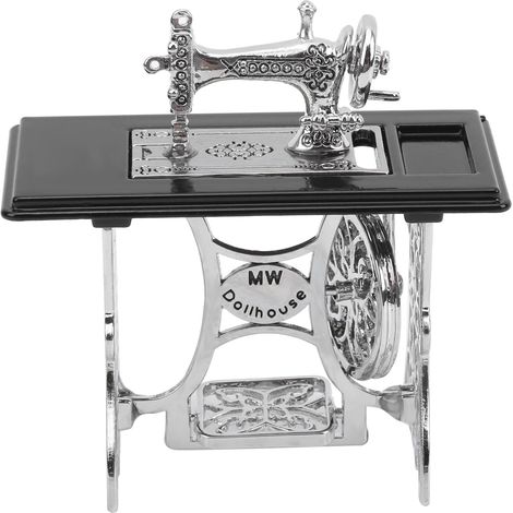 Machine à coudre miniature vintage, accessoire de décoration pour maison de poupée à l'échelle 1/12, machine à coudre de simulation (1/5)