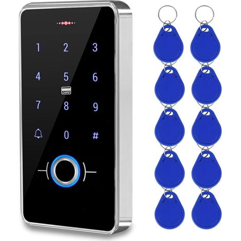 Serrure de porte intelligente Serrure de porte de système de contrôle d'accès d'empreinte digitale, ensemble de serrure électrique entièrement imperméable d'ip68 for le coffre-fort à la maison, extéri (1/5)