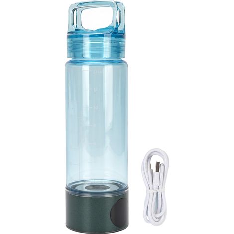 Bouteille eau hydrogène 400ml étanche portable – Riche générateur sports extérieur vert bleu, santé (1/5)