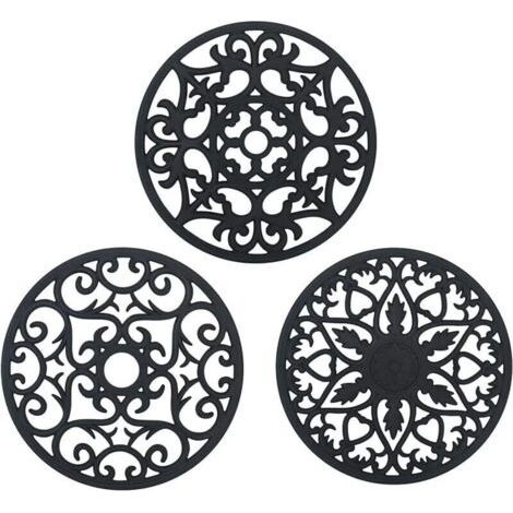 Funda de Silicona para Vasos, 3 Piezas, Anti-deslizante y Resistente al Calor hasta 250 °C, Cojines Multifuncionales para Utensilios, Base para Vasos de Bebida, Cubiertas para Mesa de Cocina y Comedor (1/4)
