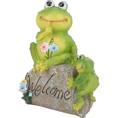 Figurine décorative en résine représentant un animal assis sur une pierre, pour pelouse, jardin ou cour. (1/5)