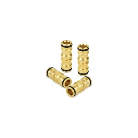 4PCS Raccord de Tuyau en Laiton, 1/2" Double Fiche Pièce de Raccordement, Raccords Pour Tuyau D'arrosage, pour Rallonger Un Tuyau et le Système D'irrigation de Jardin (1/5)