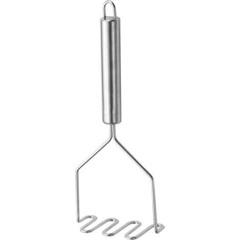 Pilon à Purée Inox Multifonction, Manche Anti-Dérapant pour Légumes Racines Haricots Avocats Fruits Noix (1/5)