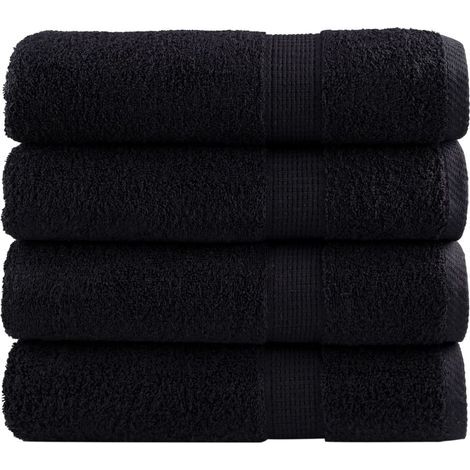 Serviettes de qualité supérieure SOLUND, lot de 4, noires, 50 x 100 cm, 600 g/m² (1/5)