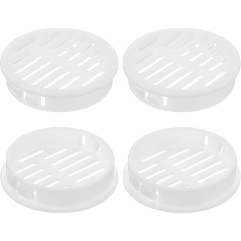 Round Plastic Ventilation Grille H11.5 mm White 4Pcs (1/5)